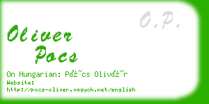 oliver pocs business card